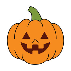  Smiling Halloween Pumpkin Jack-O'-Lantern Vector Illustration