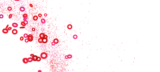 Download this vibrant abstract image featuring red and pink rings on a white background. Perfect for design projects.