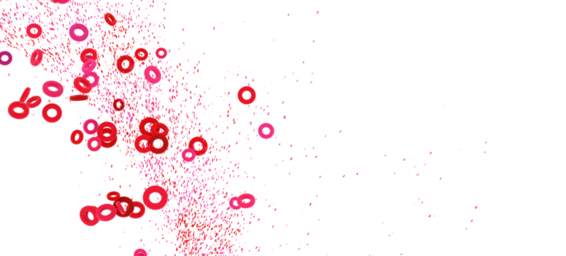 Download this vibrant abstract image featuring red and pink rings on a white background. Perfect for design projects.