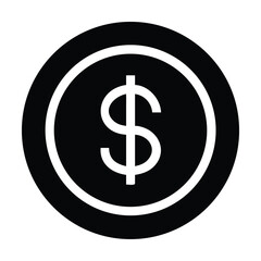 Obraz premium Line art vector illustration of a dollar sign logo icon perfect for financial designs