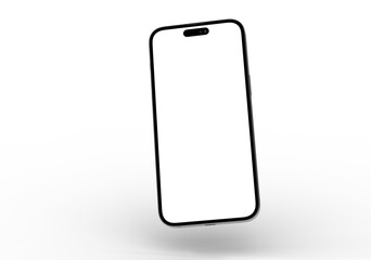 High-quality photo of a smartphone mockup with a blank screen, perfect for app presentations or website designs.
