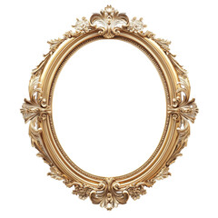 Ornate vintage frame designed for artistic display in a classic decor setting on transparent background