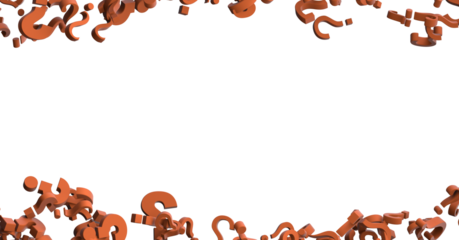 Infinite question marks, original 3d illustration