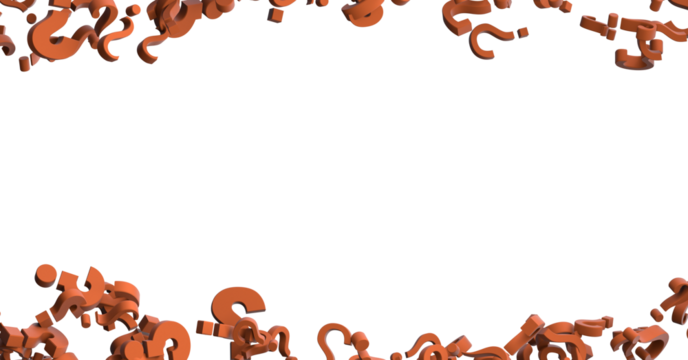 Infinite question marks, original 3d illustration