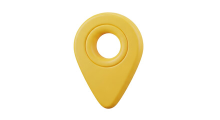 Isolated Yellow Map Pin