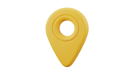 Isolated Yellow Map Pin