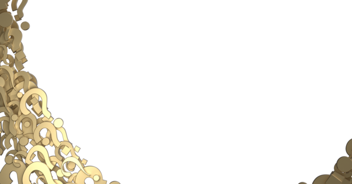 question marks background. 3D Rendering.