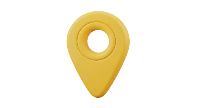 Isolated Yellow Map Pin