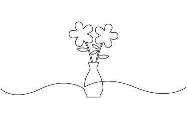 One line drawing of ancient Greek clay vase, vector.