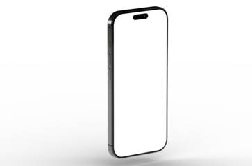 High-quality image of a modern smartphone with a blank screen, perfect for app presentations or website mockups.  Download now!