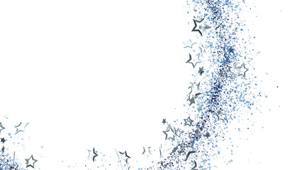 Sparkling silver stars and glitter on white. Perfect for festive designs, cards, and invitations.
