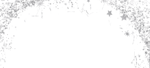 Sparkling silver stars border, perfect for festive designs, cards, and backgrounds. Download now!