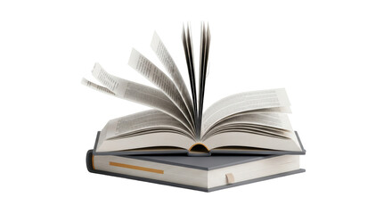 Isolated Open Book Stack