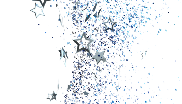 Beautiful image of silver and blue stars bursting across a white background. Perfect for celebratory designs. - Powered by Adobe