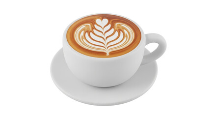 Isolated Latte Art Coffee