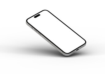 High-quality image of a modern smartphone with a blank screen, perfect for app presentations and website designs.