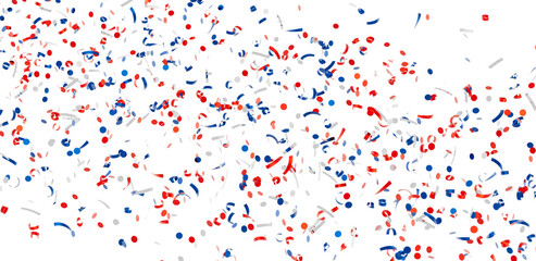 Download this festive image of red, white, and blue confetti perfect for party invitations, backgrounds, and more!
