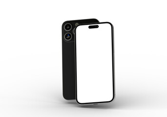 High-quality image of a black iPhone 13 Pro Max mockup with a blank screen. Perfect for app showcases and presentations.