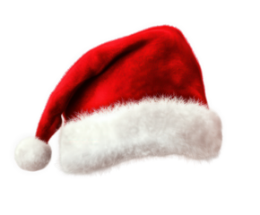 Santa hat isolated on transparent background for christmas holiday celebration