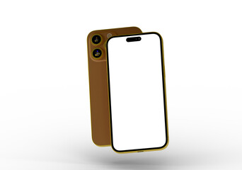High-quality image of a golden smartphone mockup. Perfect for app presentations, website designs, and more. Download now!