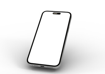 High-quality image of a modern smartphone with a blank screen, perfect for app presentations or website mockups.