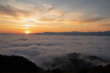 Fototapeta premium sunrise over the mountains