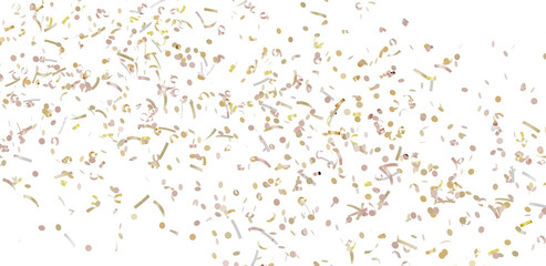 Beautiful confetti background featuring gold and pink elements. Perfect for celebration, party, or festive designs.