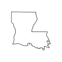 Louisiana black map on white background vector
