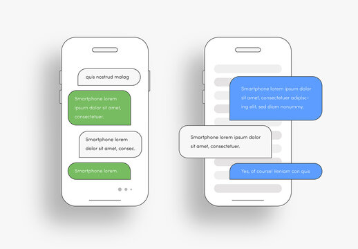 Infographic With Smartphone and Chat Bubbles