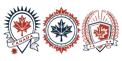 Obraz premium Low Poly Badge Collection – Stars & Ribbons