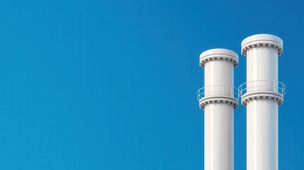 Large tanks and pipelines at a gas processing plant, industrial perspective