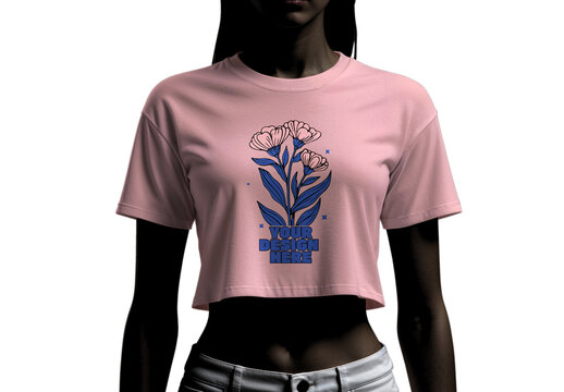 Women's Wearing Crop Top Mockup