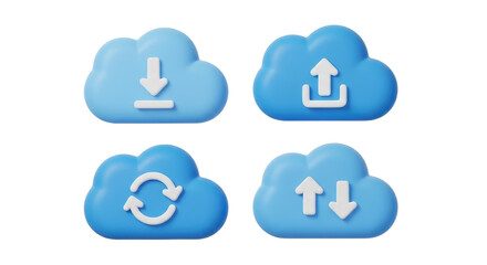 Isolated Cloud Computing Icons