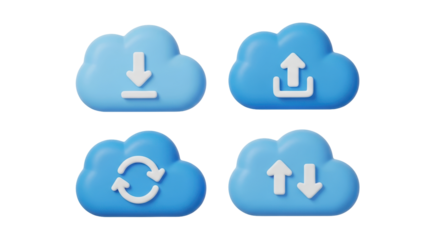 Isolated Cloud Computing Icons