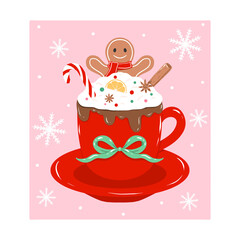Christmas Hot Chocolate Stamps Clipart