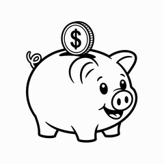 piggy bank isolated on white