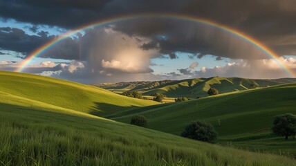 rainbow over the field