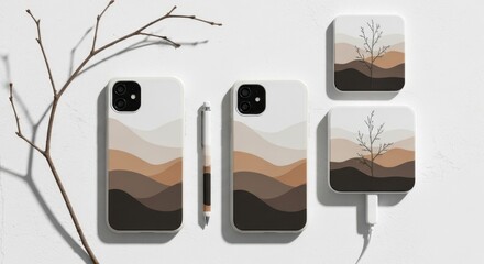 Abstract Mountain Landscape Phone Cases and Chargers