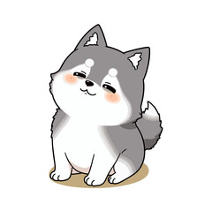 Cute Baby Alaskan Malamute Clipart 09