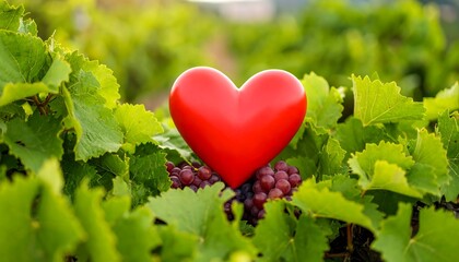 Heart amongst grapevines