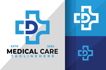 Obraz premium Letter D Medical Health Care Logo Icon Vector Design Illustration
