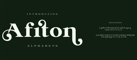 Afiton Abstract modern minimal alphabet fonts. Luxury Typography urban style for fun, sport, technology, fashion, digital, future creative logo font. vector illustration
