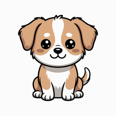 Adorable kawaii puppy with big eyes and fluffy ears