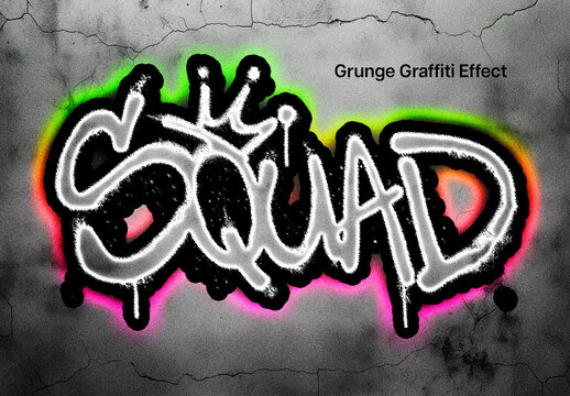 Grunge Graffiti Effect Mockup