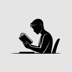 Reading Person Silhouette