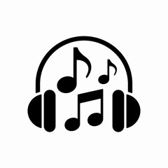 Headphones with Musical Notes Icon Design