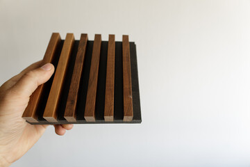 High-quality image of a modern wooden wall panel. Perfect for interior design projects.