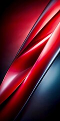 Dynamic Flow of Vibrant Red Material with Sharp Edges and Subtle Lighting