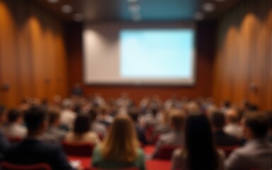 Blurry of auditorium for shareholders' meeting or seminar event. High quality