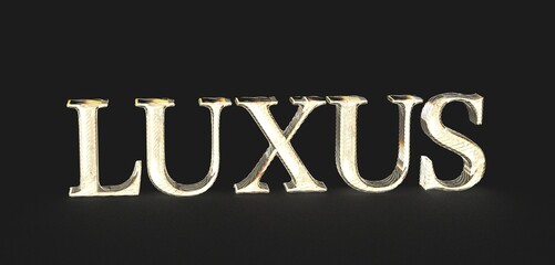 Elegant gold LUXUS lettering.  Perfect for luxury brands, websites, and design projects.